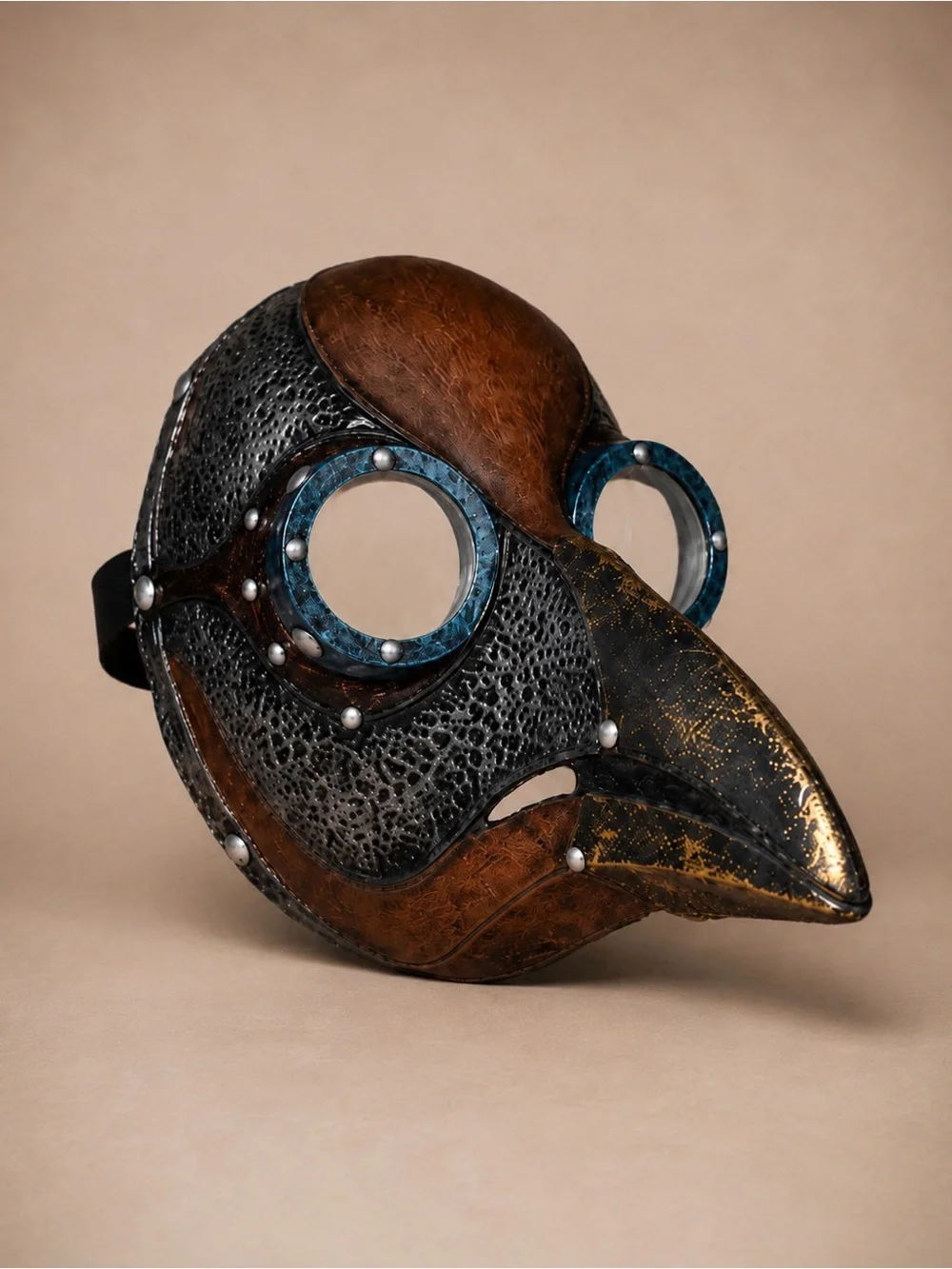 Ghoulish Designs Plague Doctor Steampunk Latex Mask Clear Lenses New